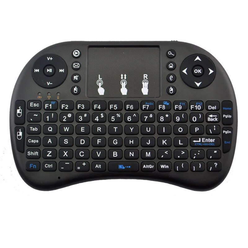 i8 Mini Keyboard 2.4GHz Wireless Air Mouse android TV Control With Touchpad Handheld Work With Android TV BOX Remote Mini PC: Black