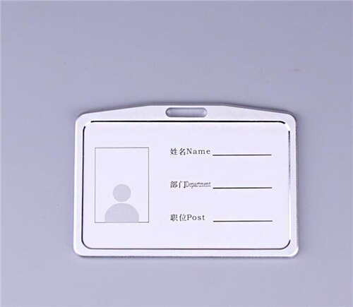 Porte-cartes de crédit en métal pour femmes, étui en métal pour carte d&#39;identité Business, portefeuille pour hommes, étudiant, bureau, Bus, Badge d&#39;identité, porte-cartes: Horizontal Silver
