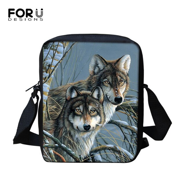 FORUDESIGNS Dream Catcher i wilk styl marka projekt Casual Mini Crossbody torba dla kobiet moda torebka na ramię torba Mujer nowy: Brązowy