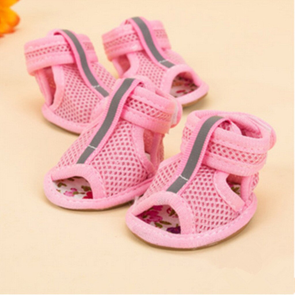 Dog Summer Shoes Breathable Mesh Shoes Dog Sandals Prevent Feet Anti-slip Shoes For Small Dog Puppies Footwear