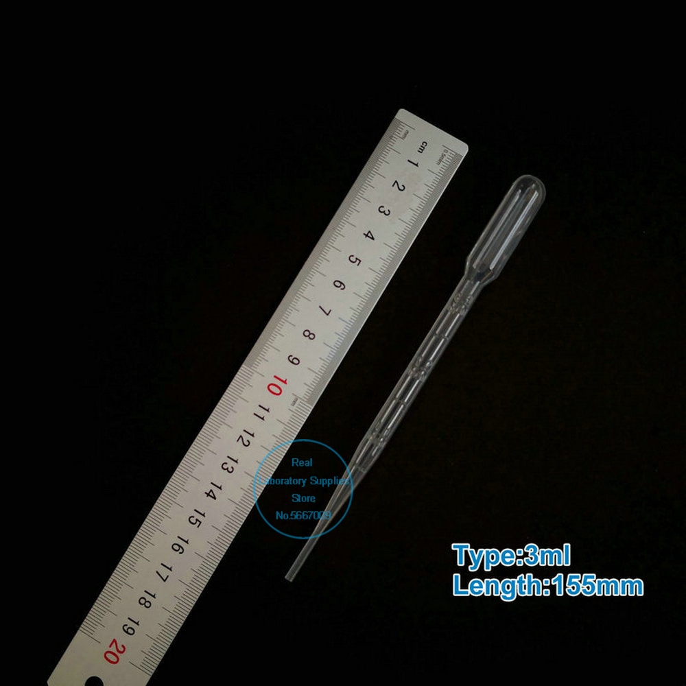 100pcs/lot Lab 1ml 2ml 3ml 3ml-L sterile plastic pasteur pipettes with independent paper-plastic packaging