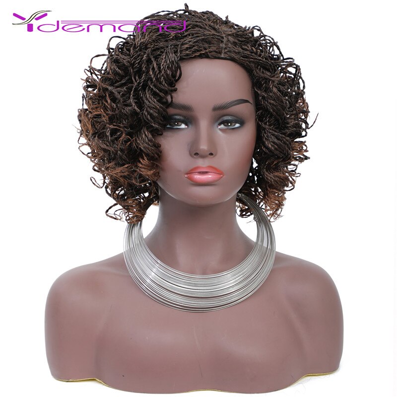Peluca de pelo trenzado sintético para mujer negra, dos hebras de pelo rizado, estilo BOB, Passion Twist: P1B / 30