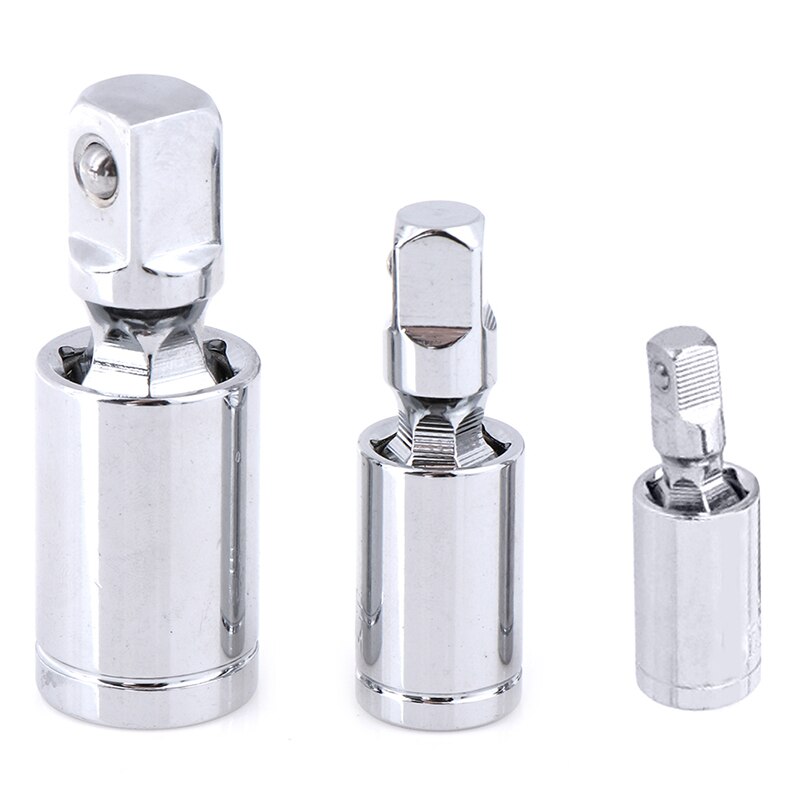1/4" 3/8" 1/2" Universal Joint Set Ratchet Angle Extension Bar Socket Adapter Manual And Pneumatic 360 Rotary Adapter