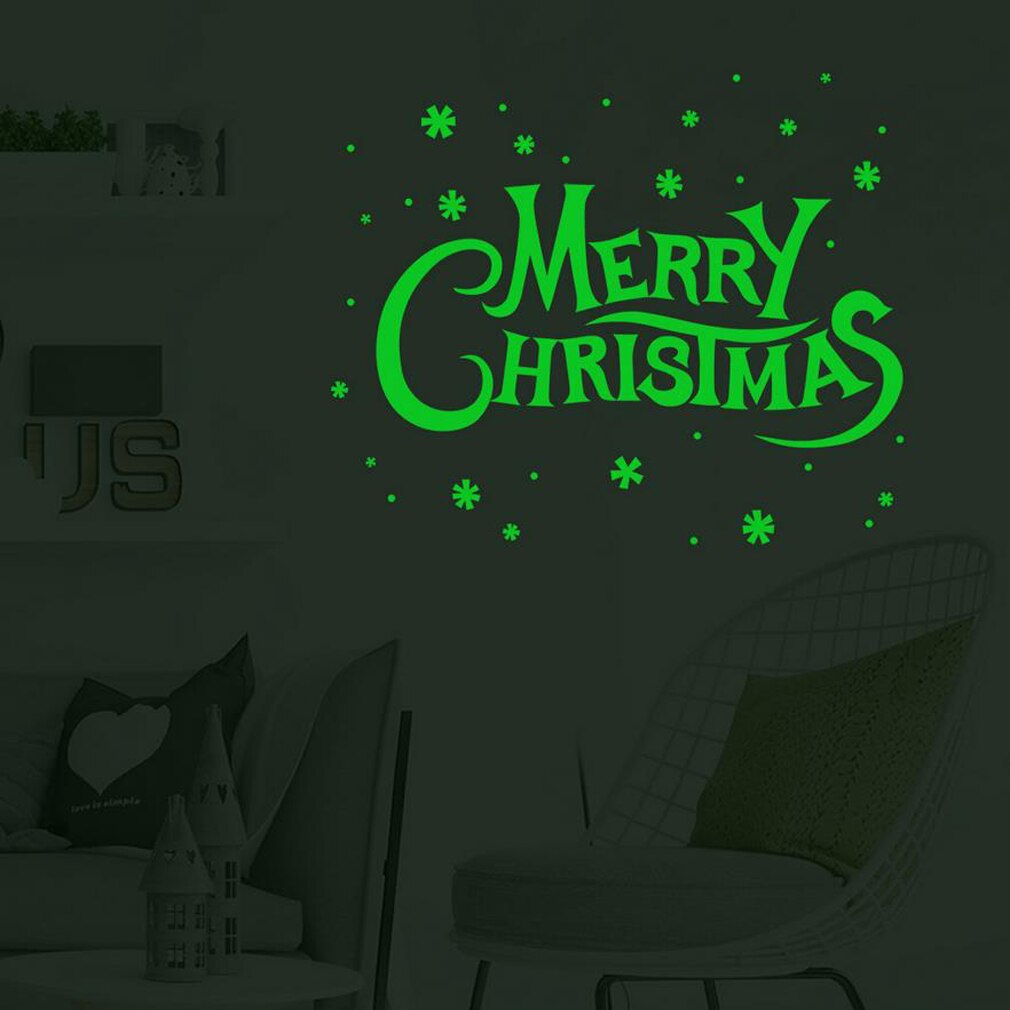 Wallstickers jul glødende brev stickers pvc vægplakater til soveværelse stue dekoration