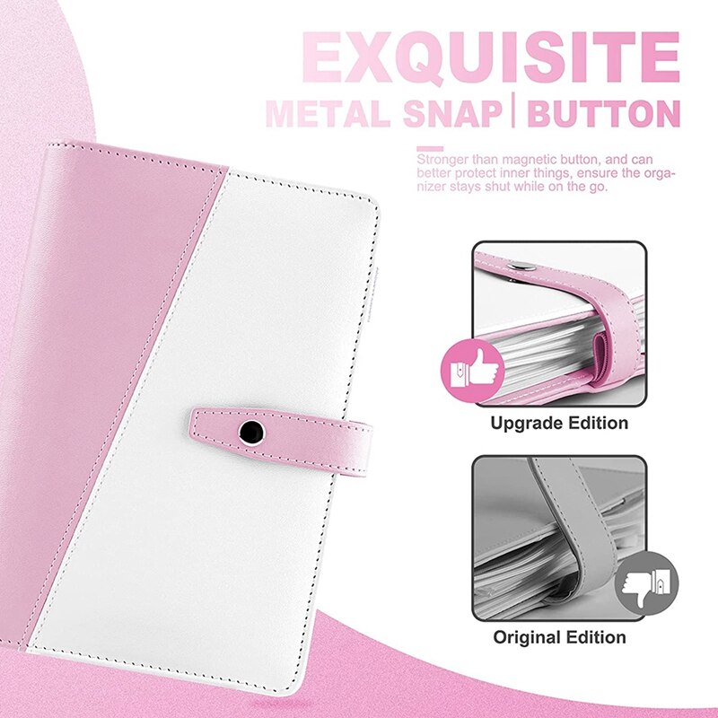 Budget Binder, For A6 Filler Paper,Loose Leaf Mini Binder Cover With Unique Snap Buckle,A6 Budget Binder For Budgeting