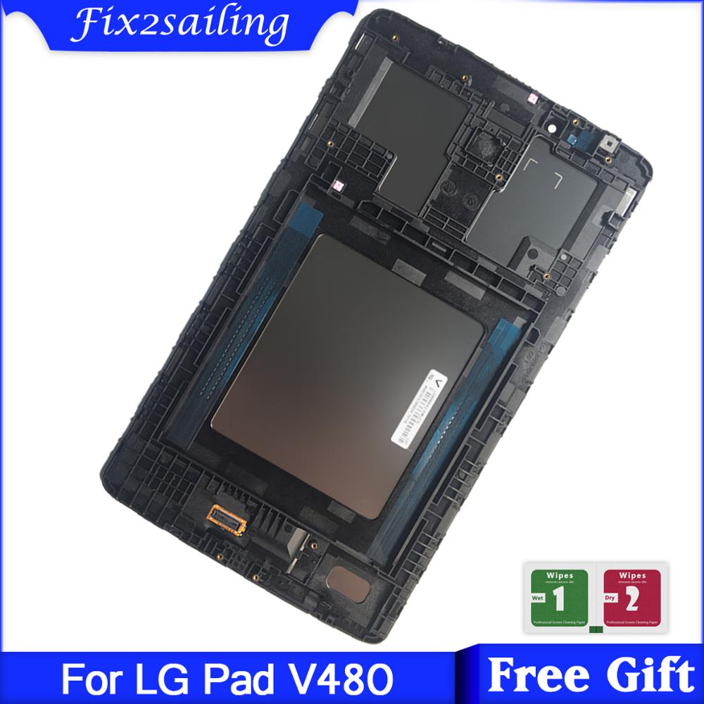 Tablet LCD Voor LG G Pad 8.0 V480 V490 Lcd Touch Screen frame Digitizer Vergadering