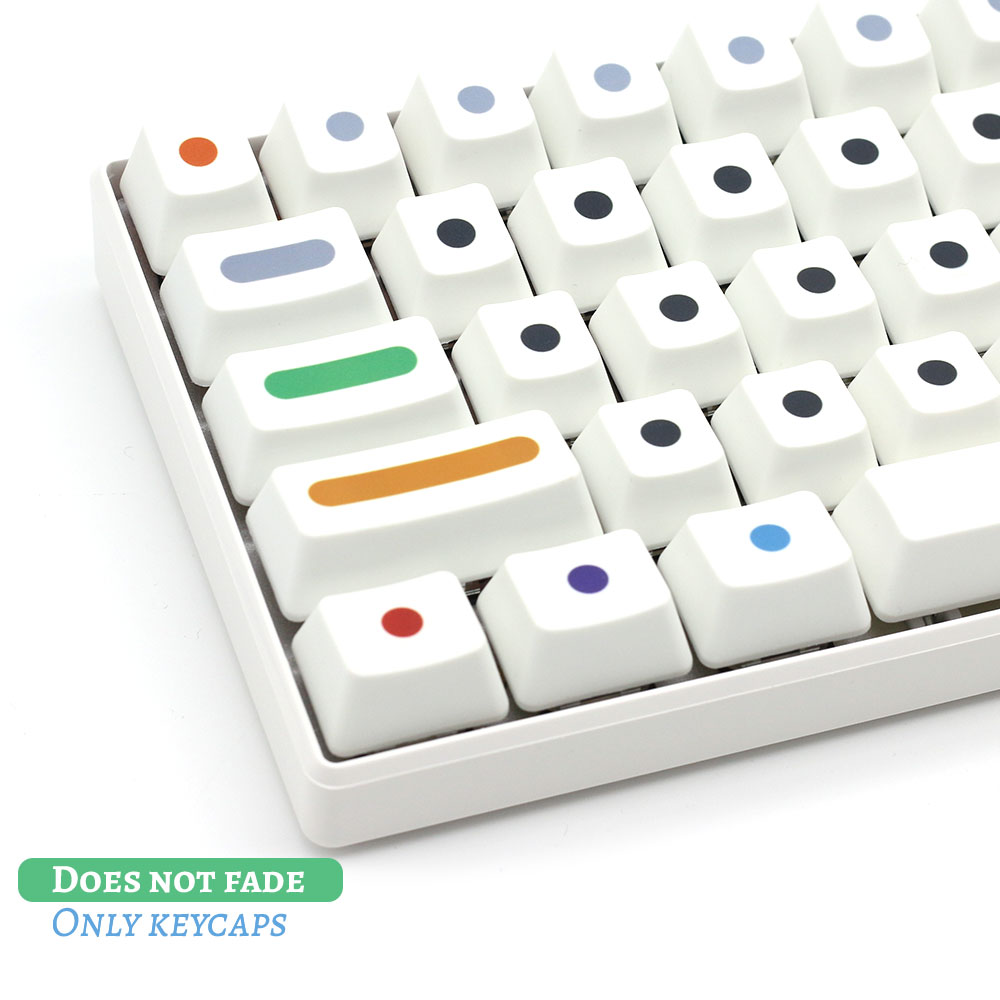 104 Keys/set White Colour Dots Keycaps OEM Profile PBT Key Caps For Gaming Mechanical Keyboard Switch Dye Sublimation Key Cap