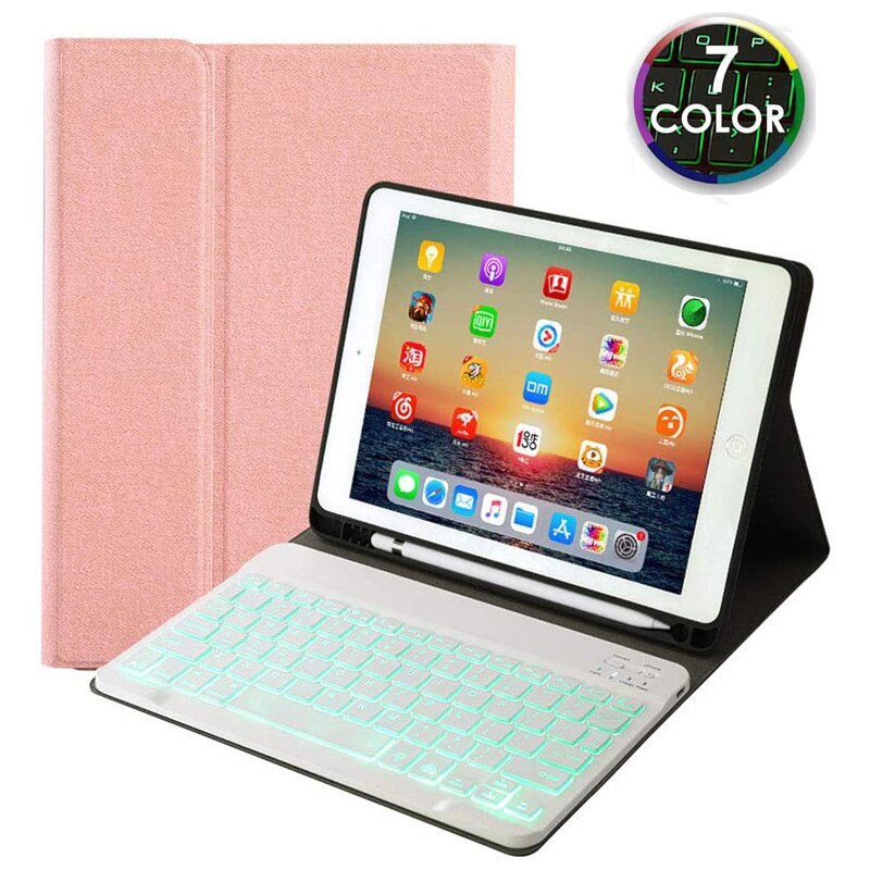 Schutzhülle für ipad 10.2 , 9.7 , 5th 6th 7th (generation) mit hintergrundbeleuchtung und tastatur, passend für ipad air 1 , 2 , 3 , pro 10.5, 11, mini 1 , 2 3 4 , 5