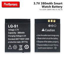 Polymeer Batterij Vervanging Batteria 380Mah 3.7V Backup Batterij Voor DZ09 Smart Horloge Li-Po Lithium Oplaadbare Li-Ion