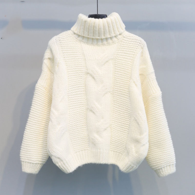 Dam tröjor polokrage tröja dam höst vinter ledig kort tröja stickad pullover tröja kvinnlig pull femme