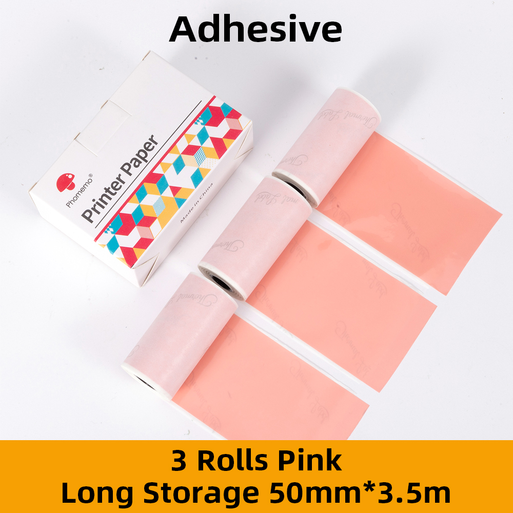 Papel Phomemo Sticky Thermisch Papier Printable Foto Papier Voor M02/M02S/M02Pro Mini Printer: Pink color