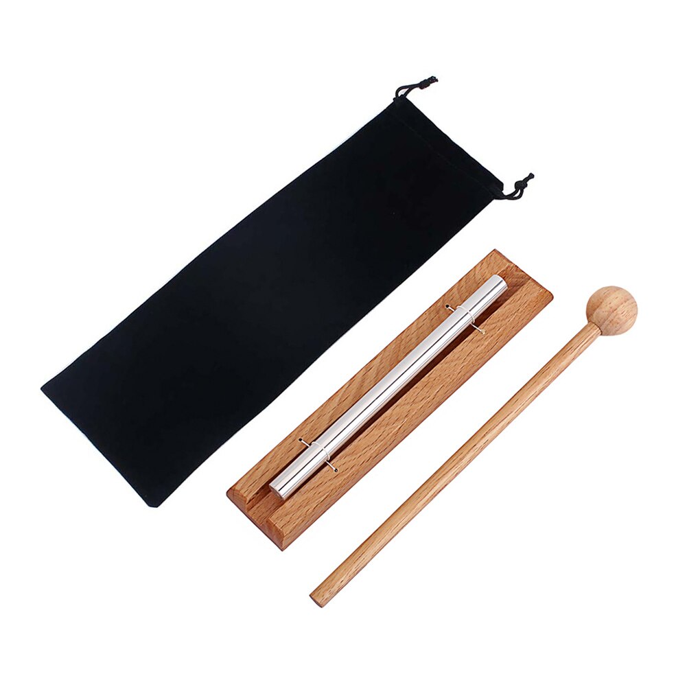 Wooden Mindfulness Portable Meditation Chime Knocking Classroom Percussion Instrument Bell Musical Storage Bag With Mallet: A