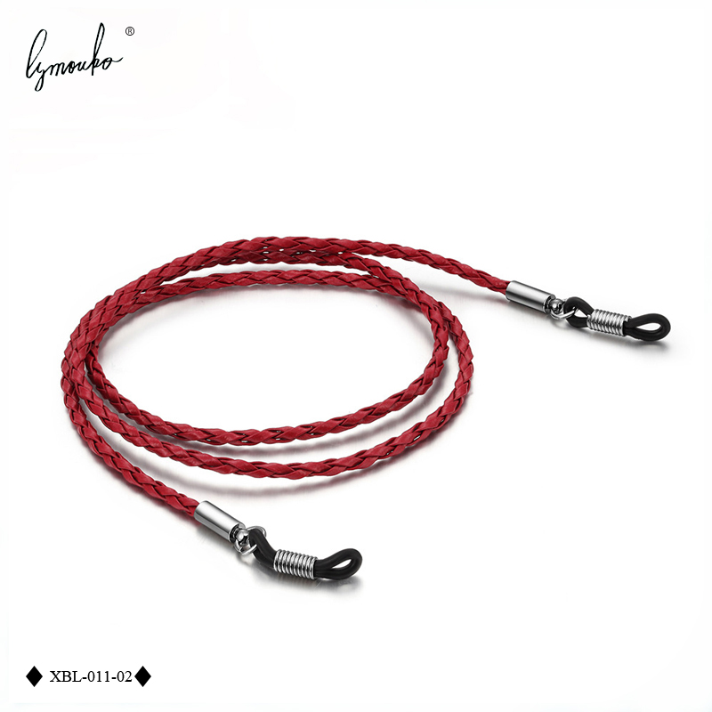 Antislip Dikke Ketting Met Twisted Beschermen Met Zonnebril Lanyards Man-Made Lederen Siliconen Gesp Voor Sport Bril band