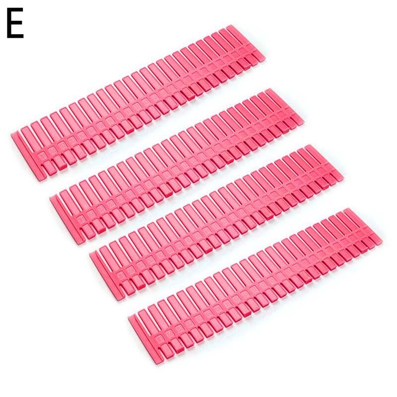 DIY Plastic Grid Drawer Adjustable Separator Divider Partition Storage Organizer Underwear Socks makeup Household Clapboard: 4pcs Red