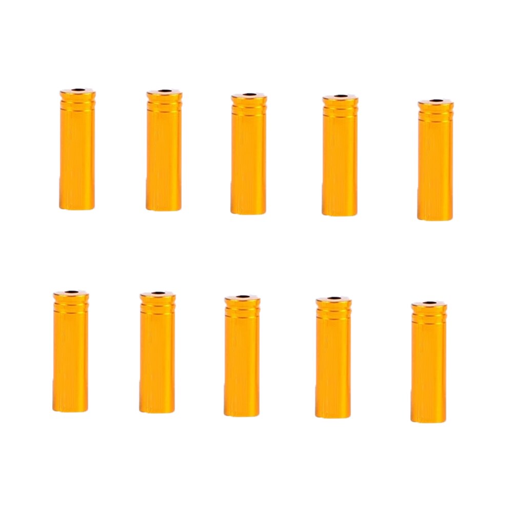 10 pcs Mountain Bike Shell Ferrules Crimping Bicycle Accessories Bicycle Gear Lever Cable end Tip Cover Brake Cable Cover: gold 5mm