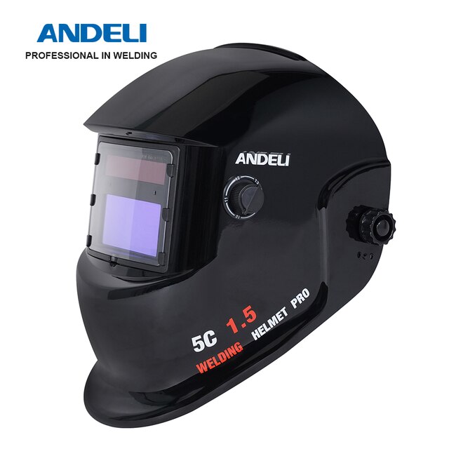 ANDELI maschera per saldatura casco oscuramento automatico per saldatrice la zona maschera per saldatura con chiarezza ottica superiore 1/1/1/2: DH9844-A