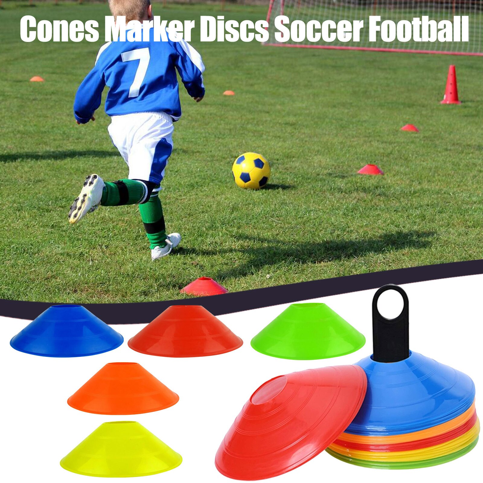 10/20/50pc Agility Disc Cone Set Multi Sport Training Space Cones With Plastic Stand Holder Soccer Football Ball Game Disc #T1P