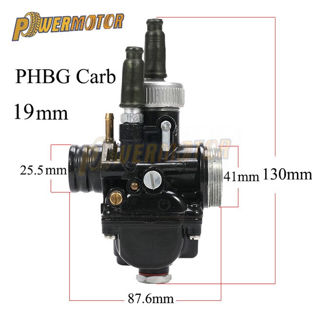 Motorcykel 12mm 15mm 17mm 19mm 21mm phbg puch carburador sort racerkarburator carb 2- takt til yamaha ktm puch zuma atv bws: 19mm phbg