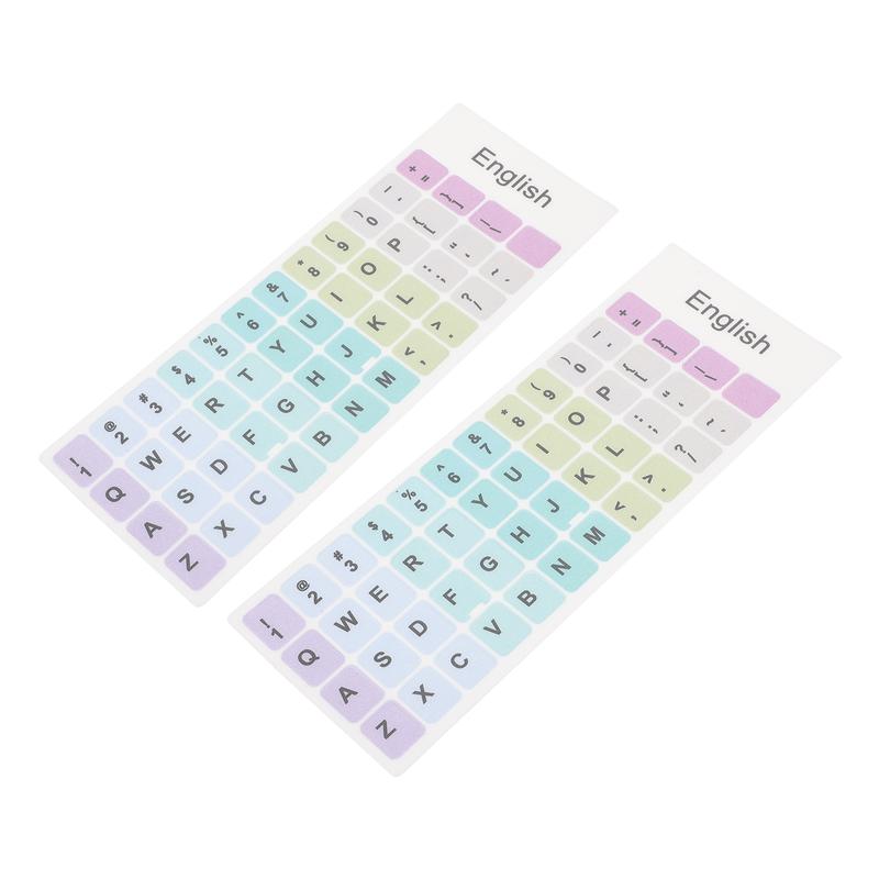 Autocollant de remplacement pour clavier anglais, 2 feuilles, lettres noires, pour ordinateur portable