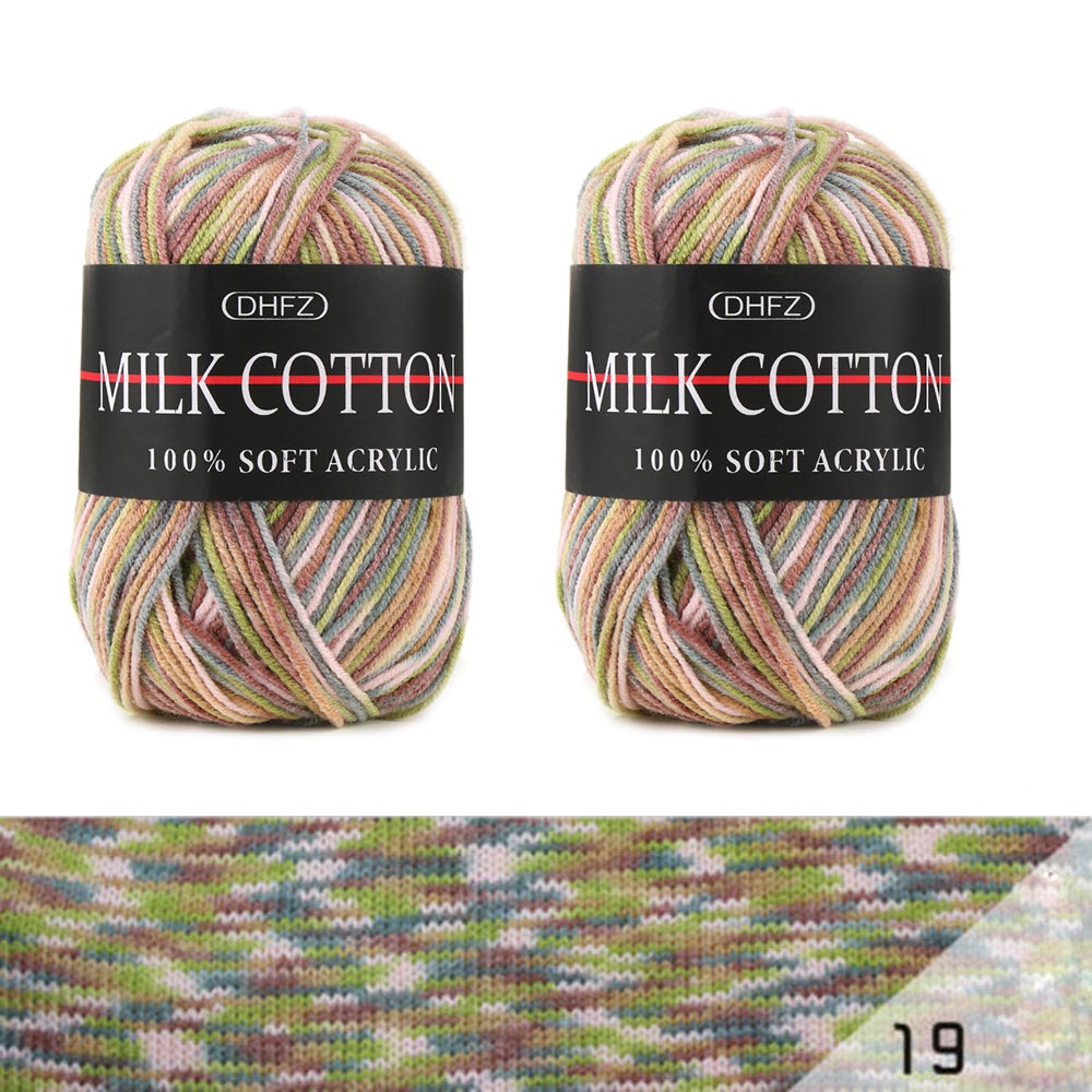 Lot de fils mixtes colorés DK | Coton doux, Lot de 23 couleurs, tricot Crochet, bricolage, fil de coton doux, accessoires de couture pour bébé, 50g: 19