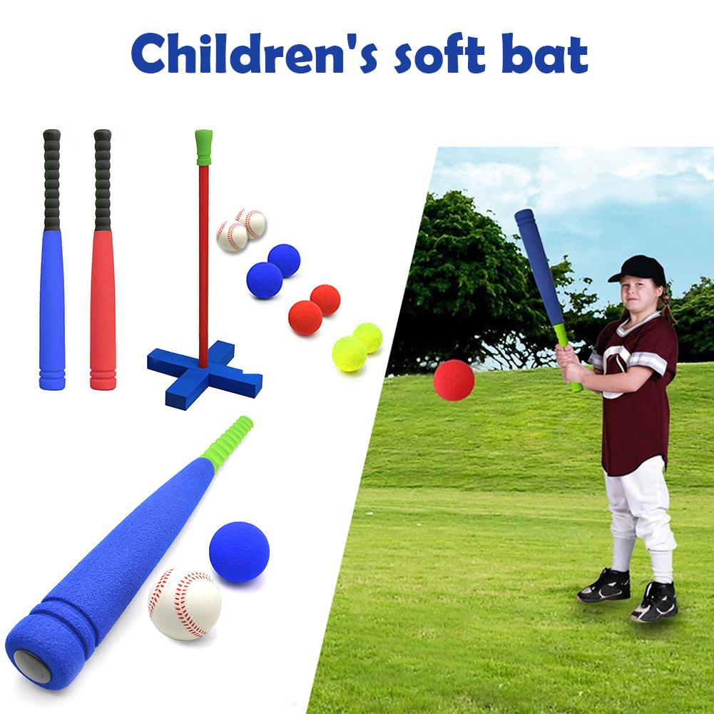 Kids Soft Foam T-Ball Baseball Set Speelgoed 8 Verschillende Gekleurde Ballen Omvatten Organiseren Tas Voor Kinderen Over 1 jaar Oud