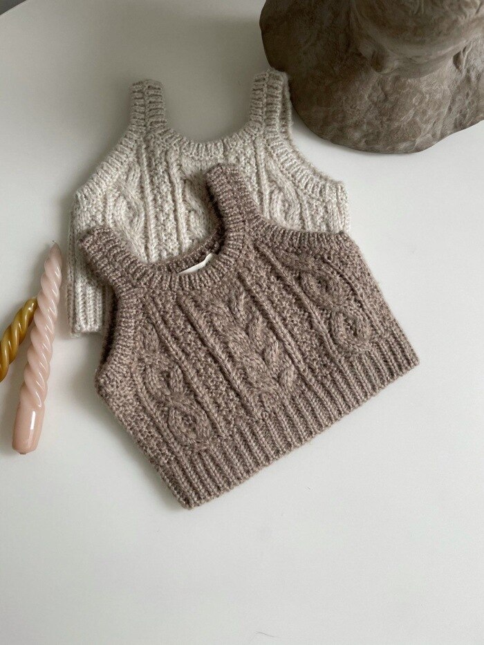 Chaleco de punto para bebé, suéter sin mangas de Color sólido para niña, chaqueta Cárdigan para niño, ropa de punto para niño, nueva
