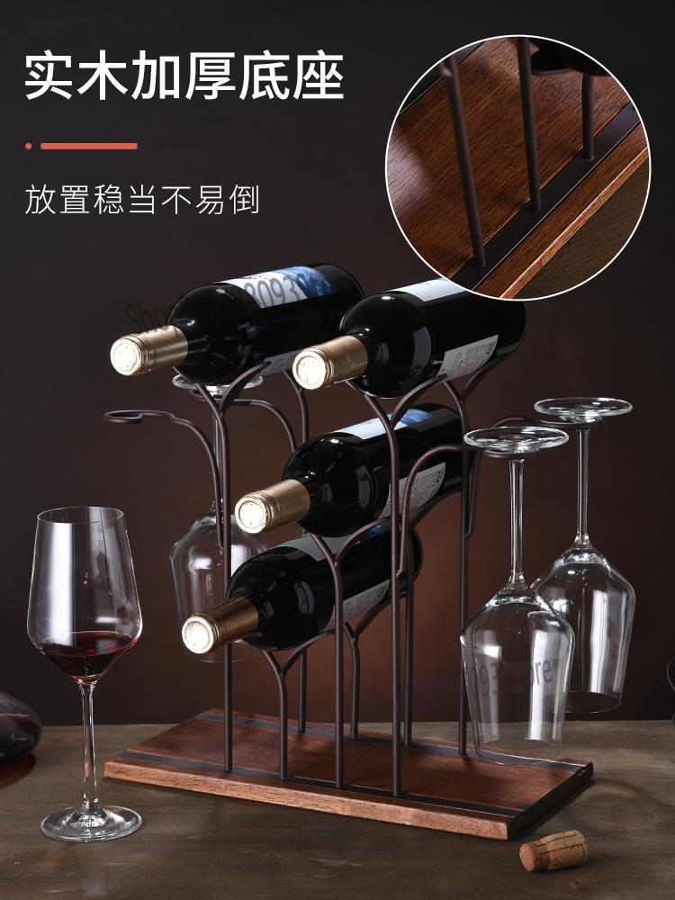 Rode Wijn Plank Decoratie Rode Wijn Cup Plank Ondersteboven Huishouden Massief Houten Moderne Luxe Rode Wijn Kast Plank display