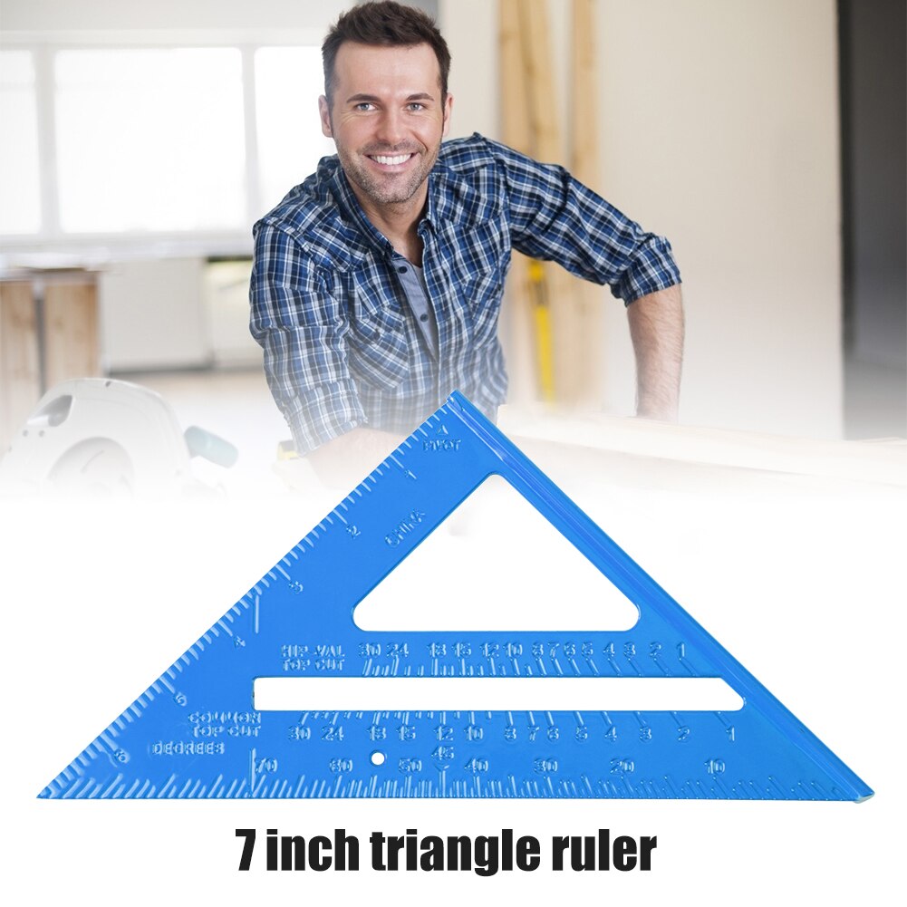 7 inch Measurement Height Limit Gauge Tools Aluminum Triangle Ruler Angle Protractor Speed Square Measuring Ruler