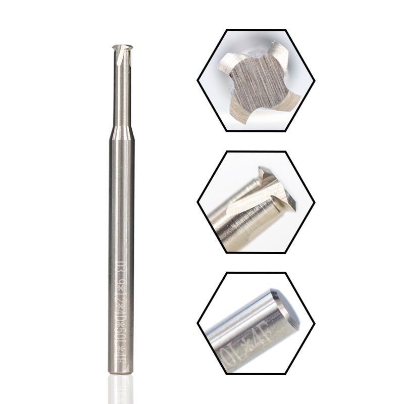 Xcan 1pc p0.25-p0.8 4mm skaft hårdmetall pinnfräs cnc fräs engängad pinnfräs