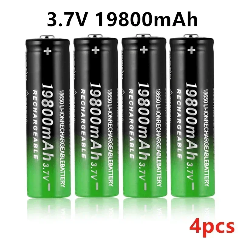 Lithium Battery Flashlight Rechargeable Battery 18650 3.7V 19800 Mah Flashlight USB Charger