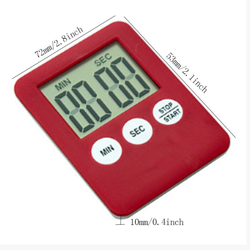 1pcs Ultra-thin LCD Digital Screen Kitchen Timer Kitchen Gadget Cooking Countdown Countdown Loud Alarm Clock With Magnet