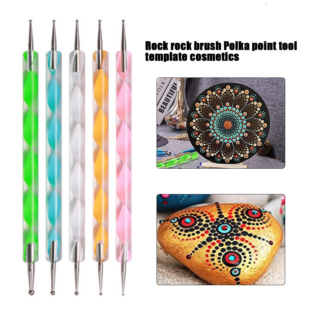 13 st mandala prickverktyg set för att måla stenar diy akryl stick art hantverksteckning carving keramik lera spik stämpel handarbete