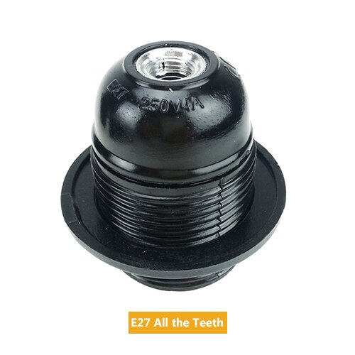 Lamp Holder Accessories E14 / E27 Retro Industrial Lamp Base Edison Light Bulb Led Lamps Black Light Base For Home Lighting: E27 All the Teeth