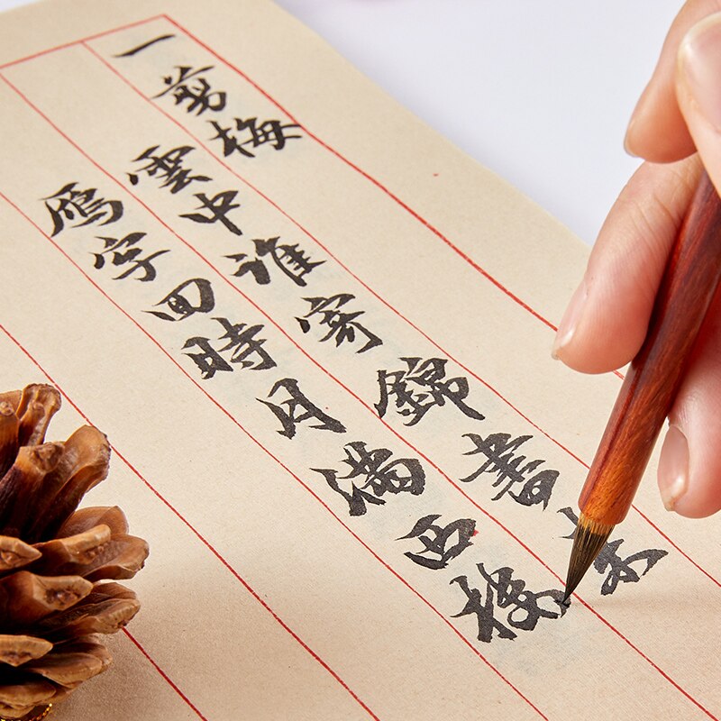 Chinese Calligraphy Stationery Brush Ink Antique Half-Ripe Xuan Paper Handwriting Rice Paper for Calligraphy Lover Beginner