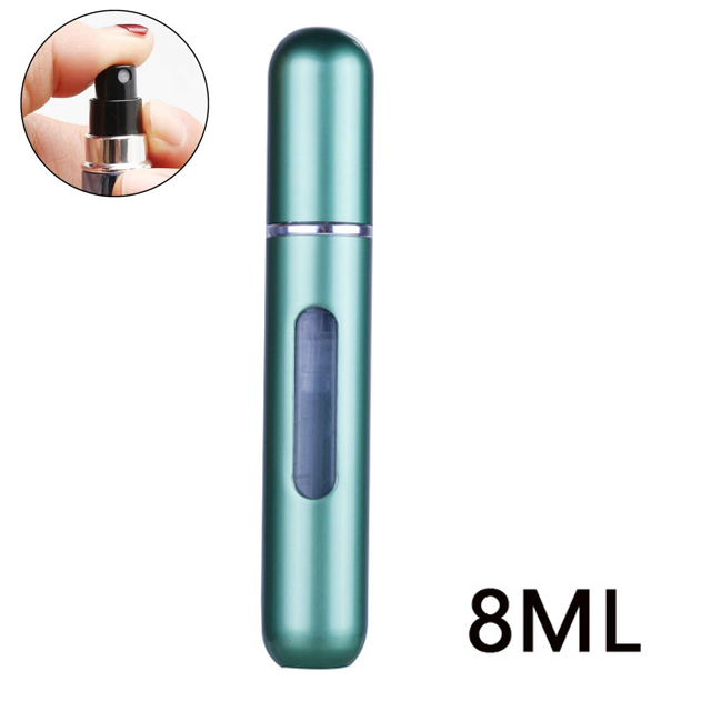 8/5 ml Parfümzerstäuber, tragbarer Flüssigkeitsbehälter für Kosmetika, Reisen, Mini-Aluminium-Spray, Alkohol, leere nachfüllbare Flasche: Licht Grau