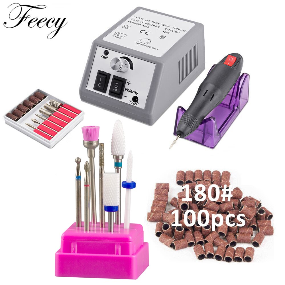 Manicure En Pedicure Frezen Elektrische Machine Voor Nagel Elektrische Nagel Boor Molen Apparatuur Voor Manicure Nail Art Machine Feecy: 828 Gray S07-R 180