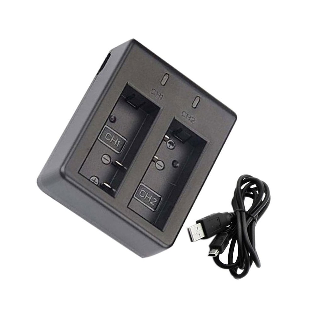 Cargador USB Dual + batería recargable de la cámara del Li-Ion de 2 uds para la cámara de acción del deporte de la manera de Eken H9 H9 Pro
