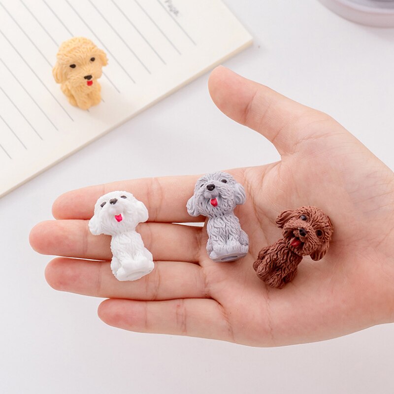 1 stk sød kawaii hund blyant tegneserie bamse gummi viskelæder børn nyhed skole kontor papirvarer levering smuk sød dejligt dyr