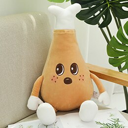 Glad mad plys legetøj figurerede tegneserie toast hamburger pizza pop corn chips underlår indretning snacks pude pude rekvisitter 7 slags: Trommestik 75cm