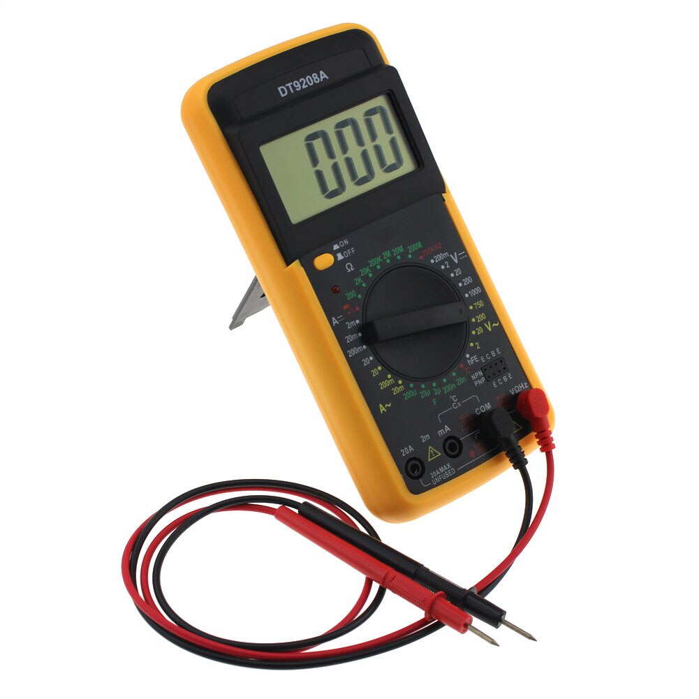 DT-9208A AC/DC Digital Multimeter Temperature Tester Current Meter Tester LCD Display Voltage Amp Ohm Tester Meter Multimetro