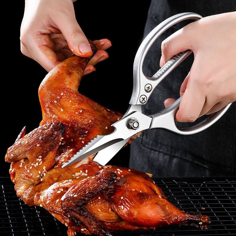 Ciseaux de cuisine puissants en acier inoxydable, outils multifonctions pour la maison, légumes, viande, os, Barbecue, métal,