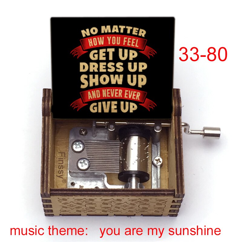 Wooden Music Box music theme You are My Sunshine Birthday Christmas year greeting inspiring: Lake Blue