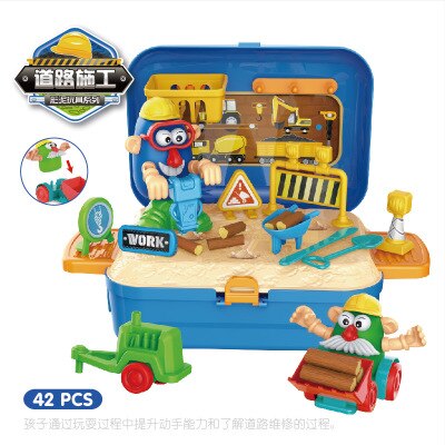 13 arten koffer Küche Spielzeug einstellen BBQ EIS-Creme freundlicher vorgeben abspielen Werkzeug Kasten Pack freundlicher Arzt Spielzeug Machen hoch Spielzeug einstellen: Straße Konstruktion
