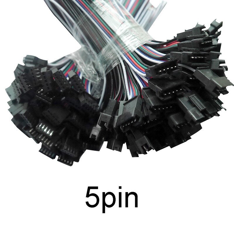 5pairs 3pin 4pin 5pin 6pin JST LED Connectors,3528 5050 RGB RGBW RGBWW LED Strip light,Male And Female Connector: 5pin