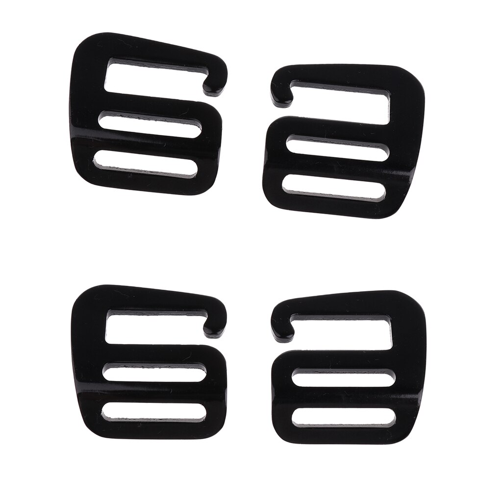 4 Stuks 1 Inch/25Mm G Haak Webbing Side Release Gesp Voor Rugzak Band Zwart
