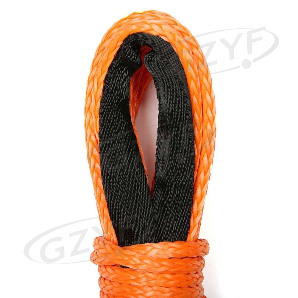 Universal 1/4" x 50'' Synthetic Winch Rope Line Cable 7000 LBS Capacity for ATV UTV W/Sheath