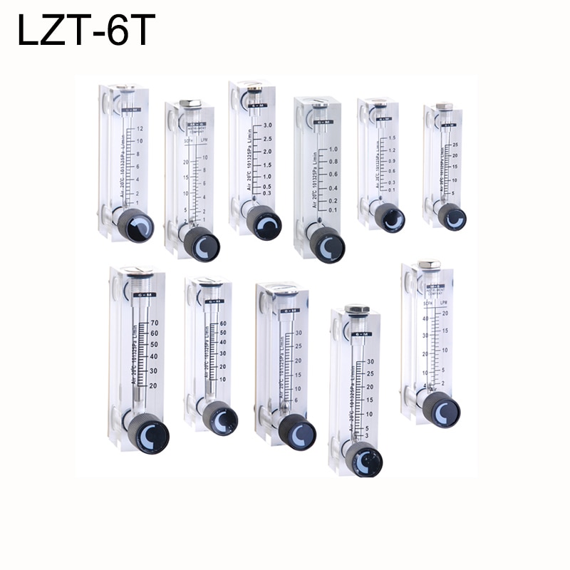 Pmma gasflowmåler luftflowmåler 1/4 &quot; bsp hun firkantet panel type rotameter lzt -6t 0.1-1 lpm 10-100 lpm 1-10 lpm 2-20 lpm 0.5-5 lpm