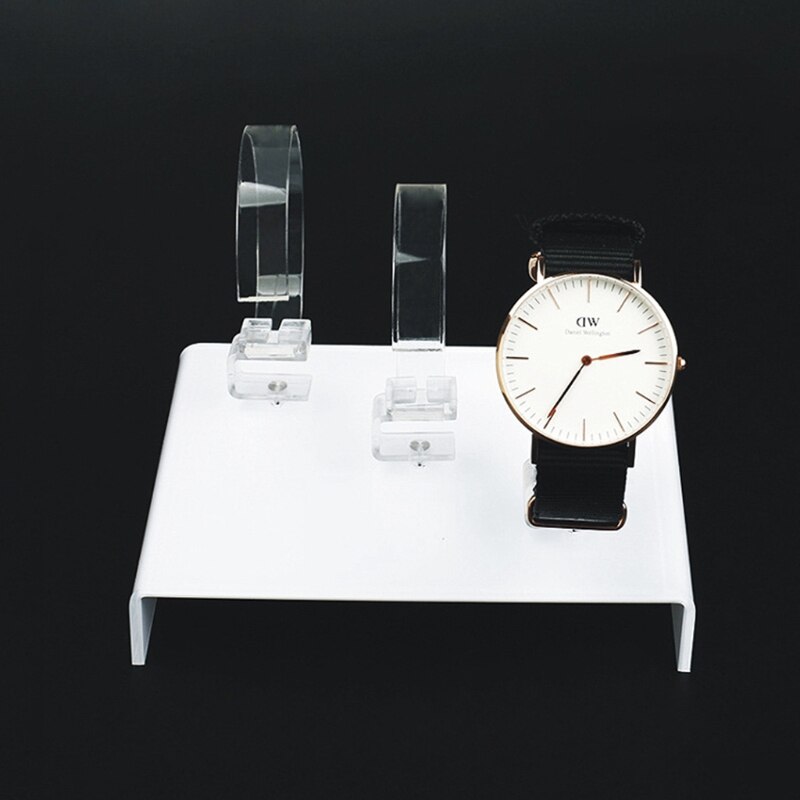 estante de exhibición para relojes, soporte de joyería, expositor acrílico para tres relojes, soporte transparente