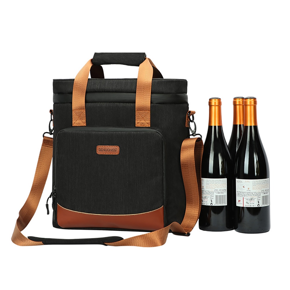 Wijn Koeltas 3 Fles Wijn Carrier Geïsoleerde Draagbare Carrying Tote Tas Voor Picknick Camping En Reizen Perfecte Wijn Lover