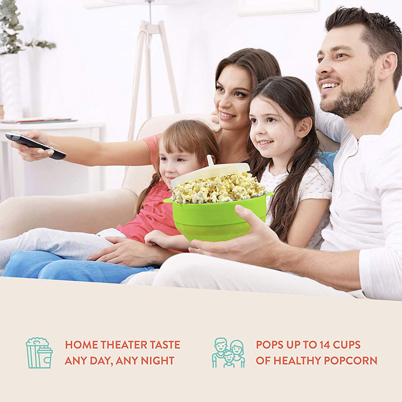 5pcs The Original Microwave Popcorn Popper, Silicone Popcorn Maker, Collapsible Bowl Free of PVC & BPA Free Blue